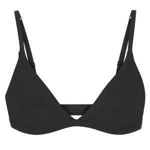 Black SKIMS Cotton Jersey Triangle Bralette